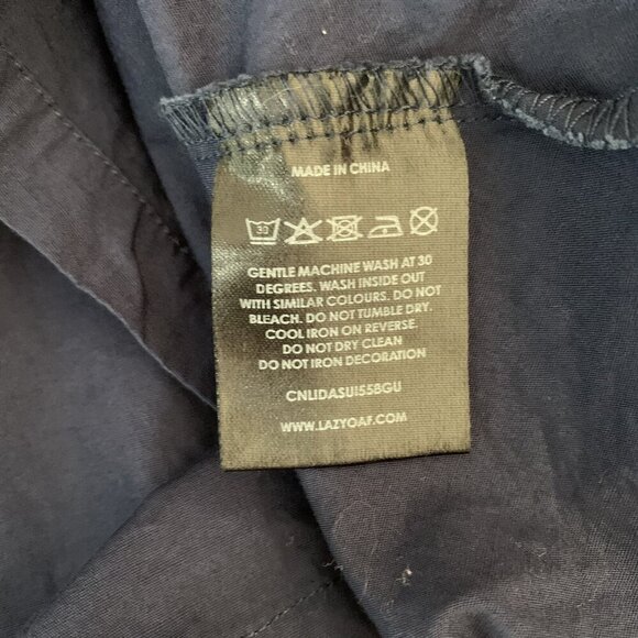 Hello Navy Fit And Flare Dress 6 Short Sleeve Back Zip Cottagecore Retro - Picture 8 of 9